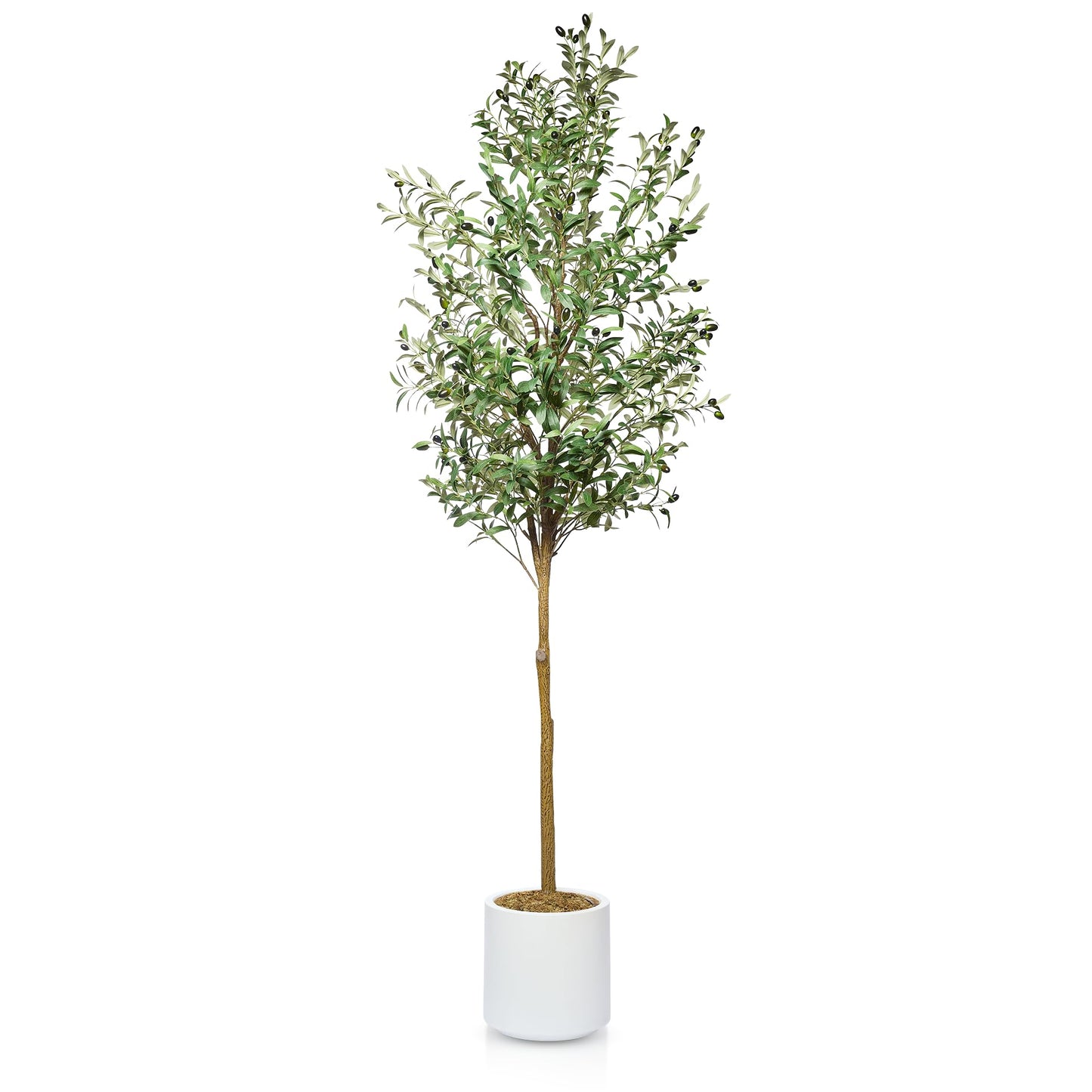 Artificial Olive Tree - 6FT Tall (72 Inches) - Faux Potted Silk Olive Tree Plant