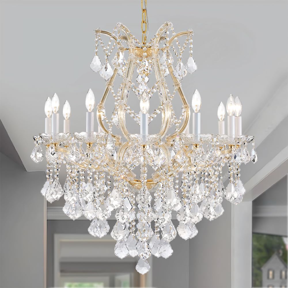 Large Gold Modern Crystal Chandelier Light Fixtures