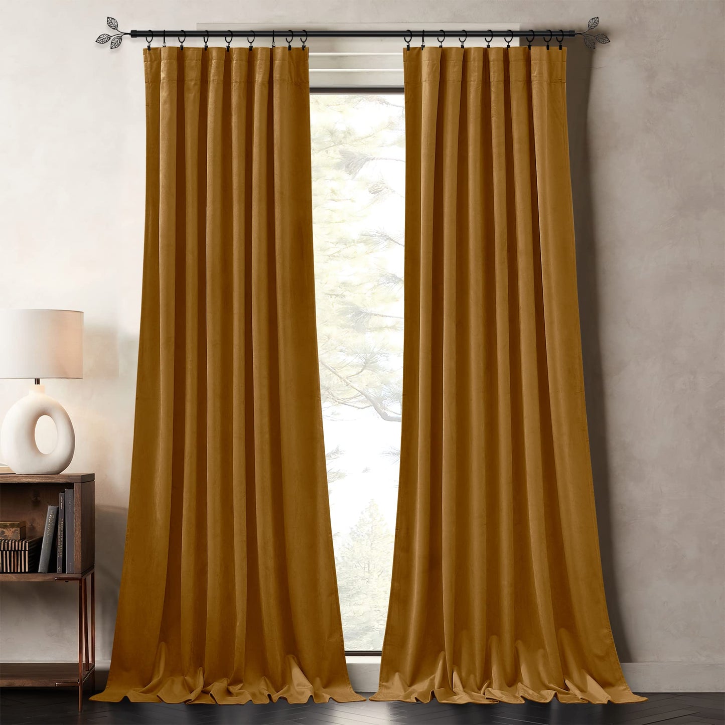 Velvet Curtains 96 inches - Soundproof Light Blocking Velvet Curtain