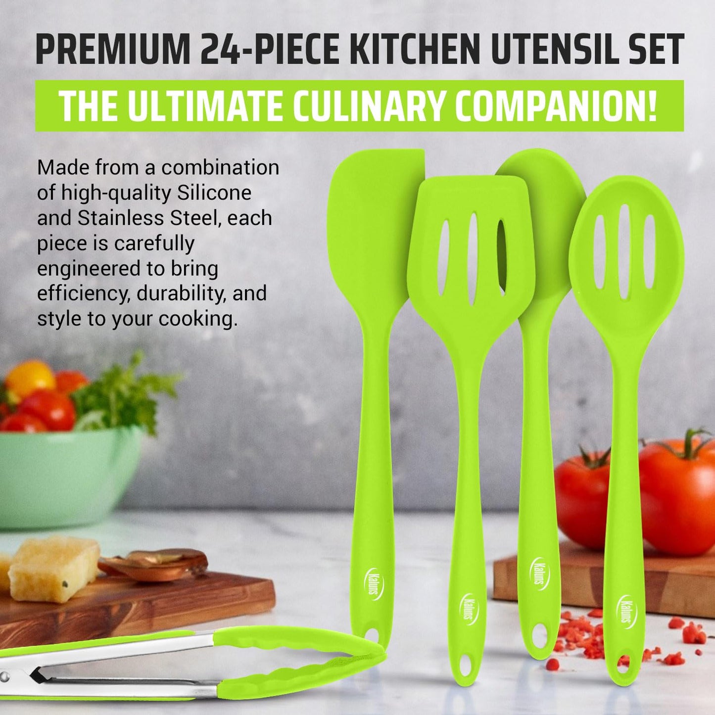 Silicone Kitchen Utensils Set 24 Pcs Silicone Cooking Utensils Set