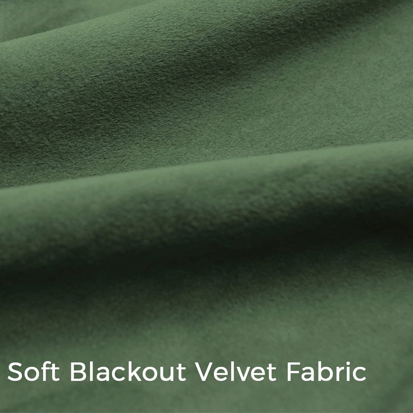 Green Velvet Blackout 90 Inch Curtains, Sage Green, 2 Panels