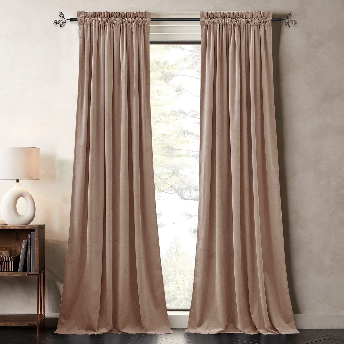 Velvet Curtains 96 inches - Soundproof Light Blocking Velvet Curtain