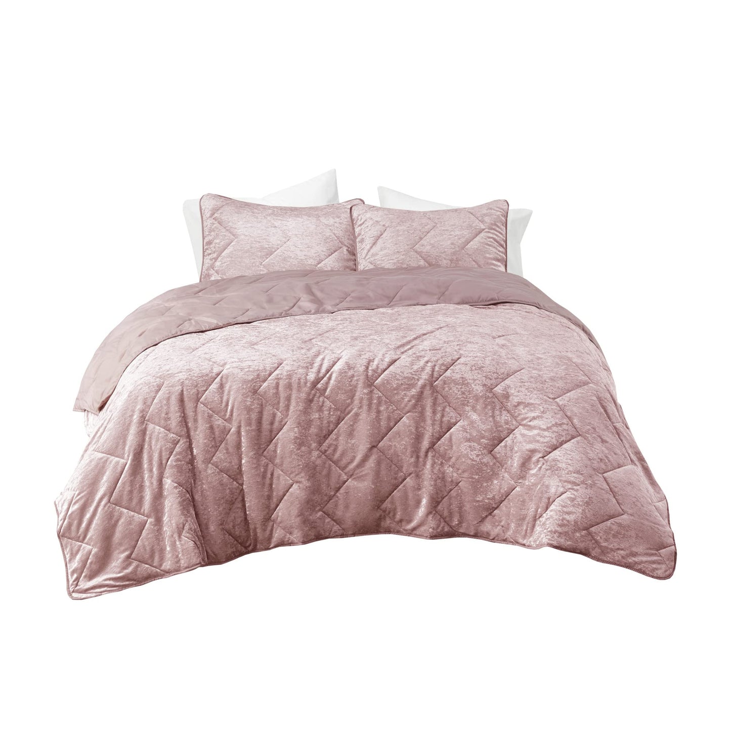 Luxe Comforter Set Velvet Lush with Soft Brushed Microfiber Reverse