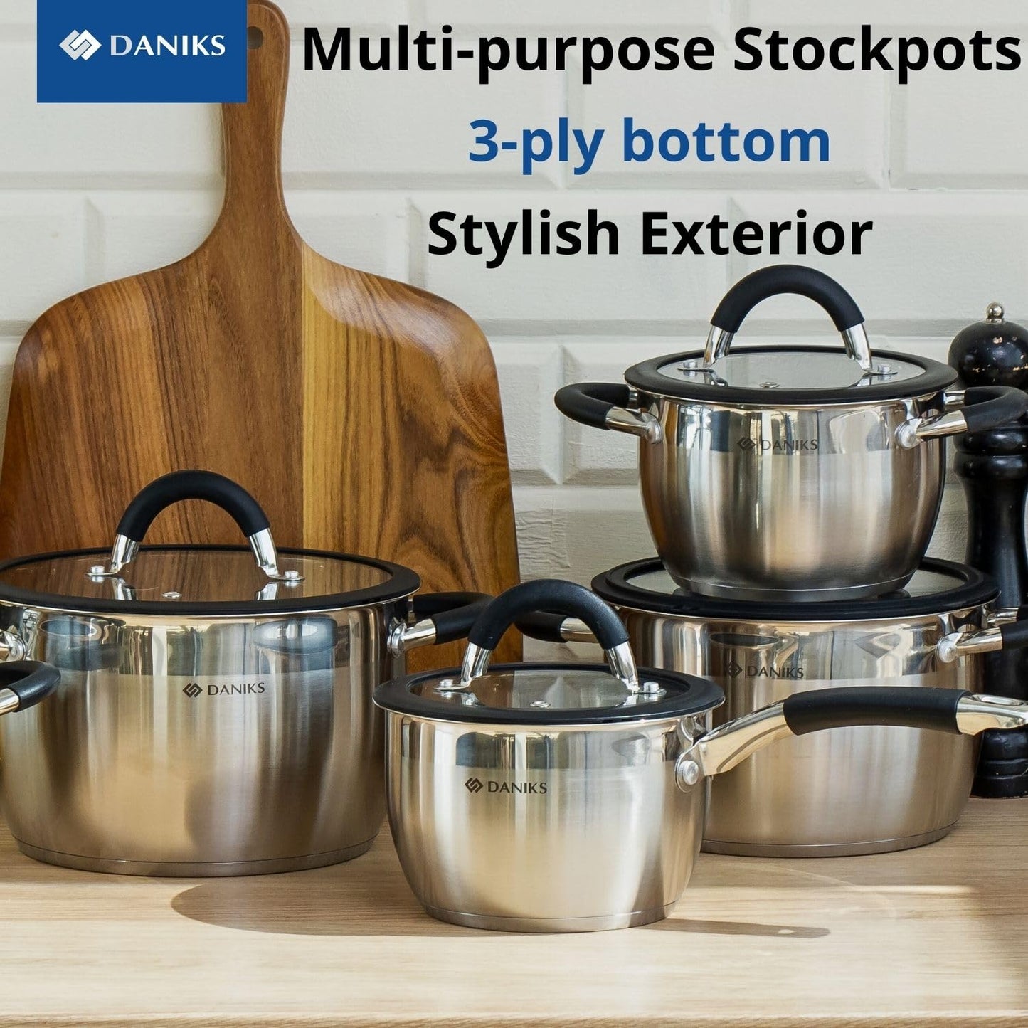 Stainless Steel Kitchen Induction Pot Cookware Set | 10-Piece