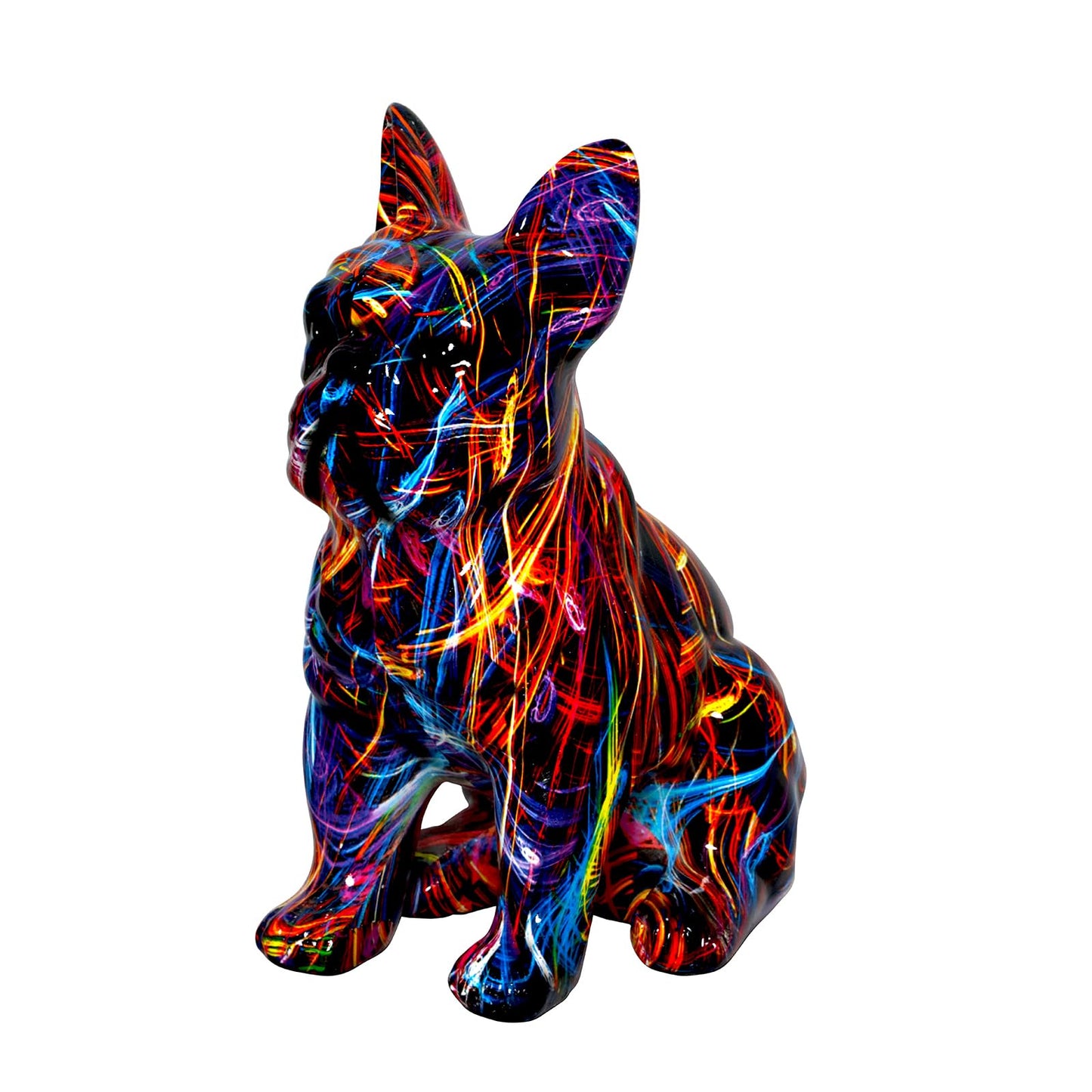 Graffiti French Bulldog Statue Sculpture Art Figurine Home Decoration