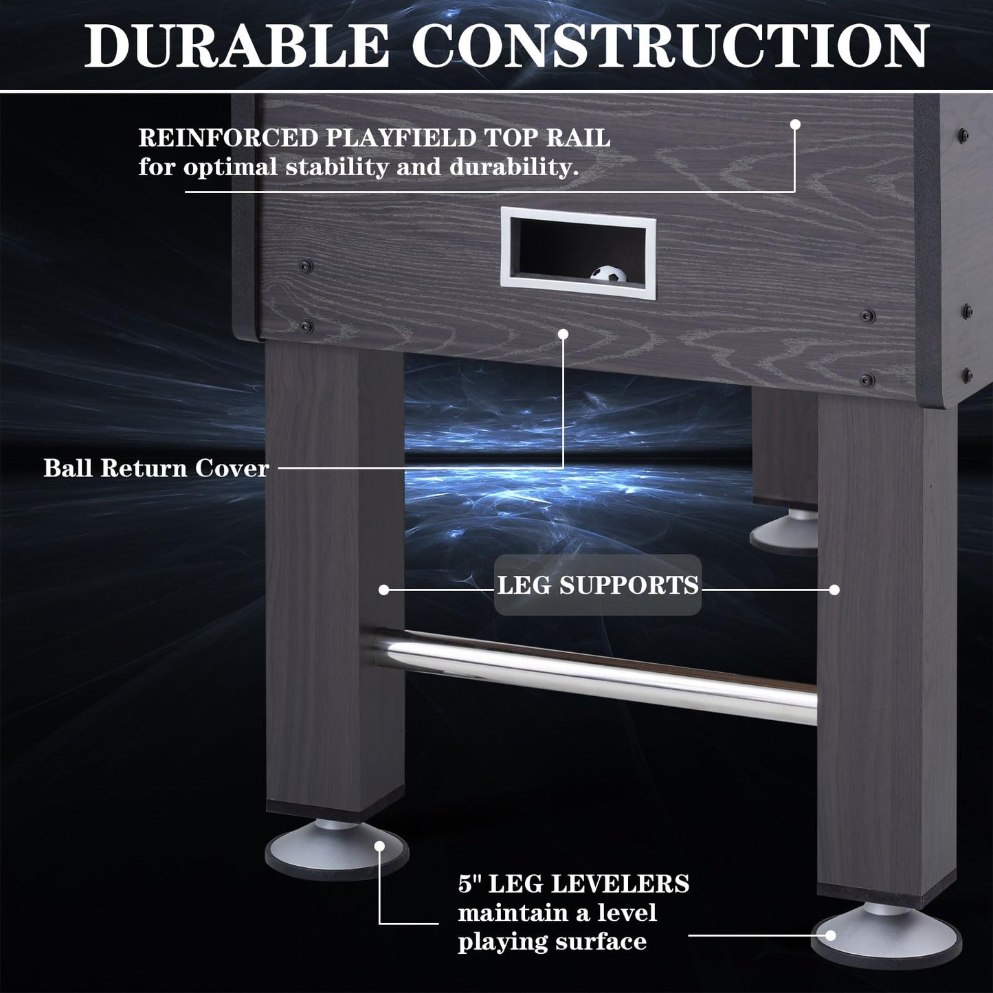 55" Foosball Table and Balls Set for Adults, Kids, Football Arcade