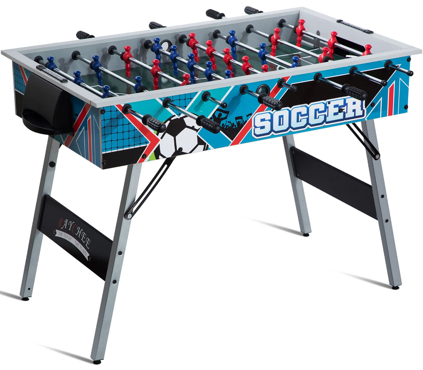 48" Game Room Size Folding Foosball Table, Foldable Space Saving Table Soccer Game