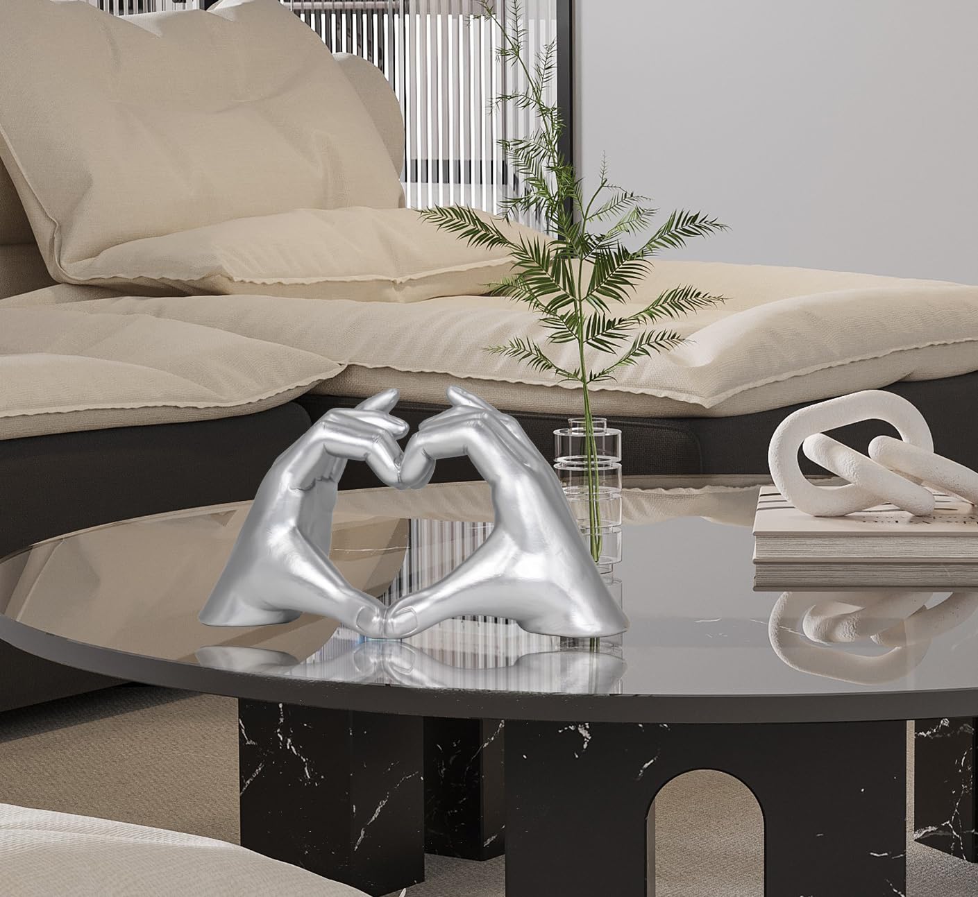 Heart Hands Sculpture Aesthetic Decor for Living Room