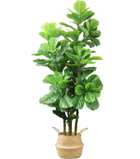 6ft  Artificial Fiddle Leaf Fig Tree Fake Tree Faux Plant