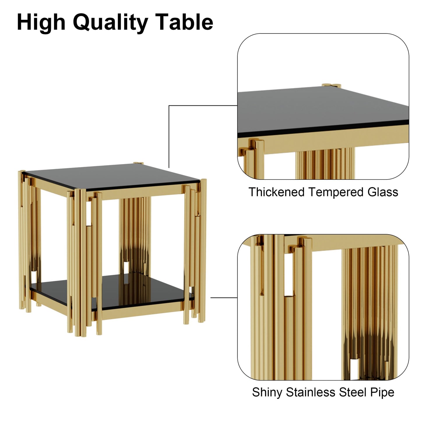 Modern Living Room Table Gold Stainless Steel Metal Leg Rectangular