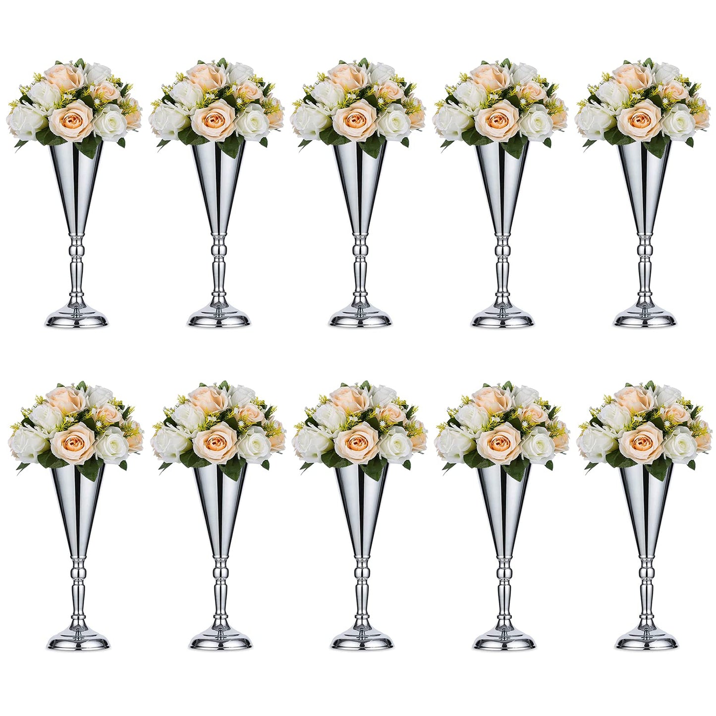 Trumpet Vase Floral Centerpiece Riser Stand for Wedding Reception Centerpieces