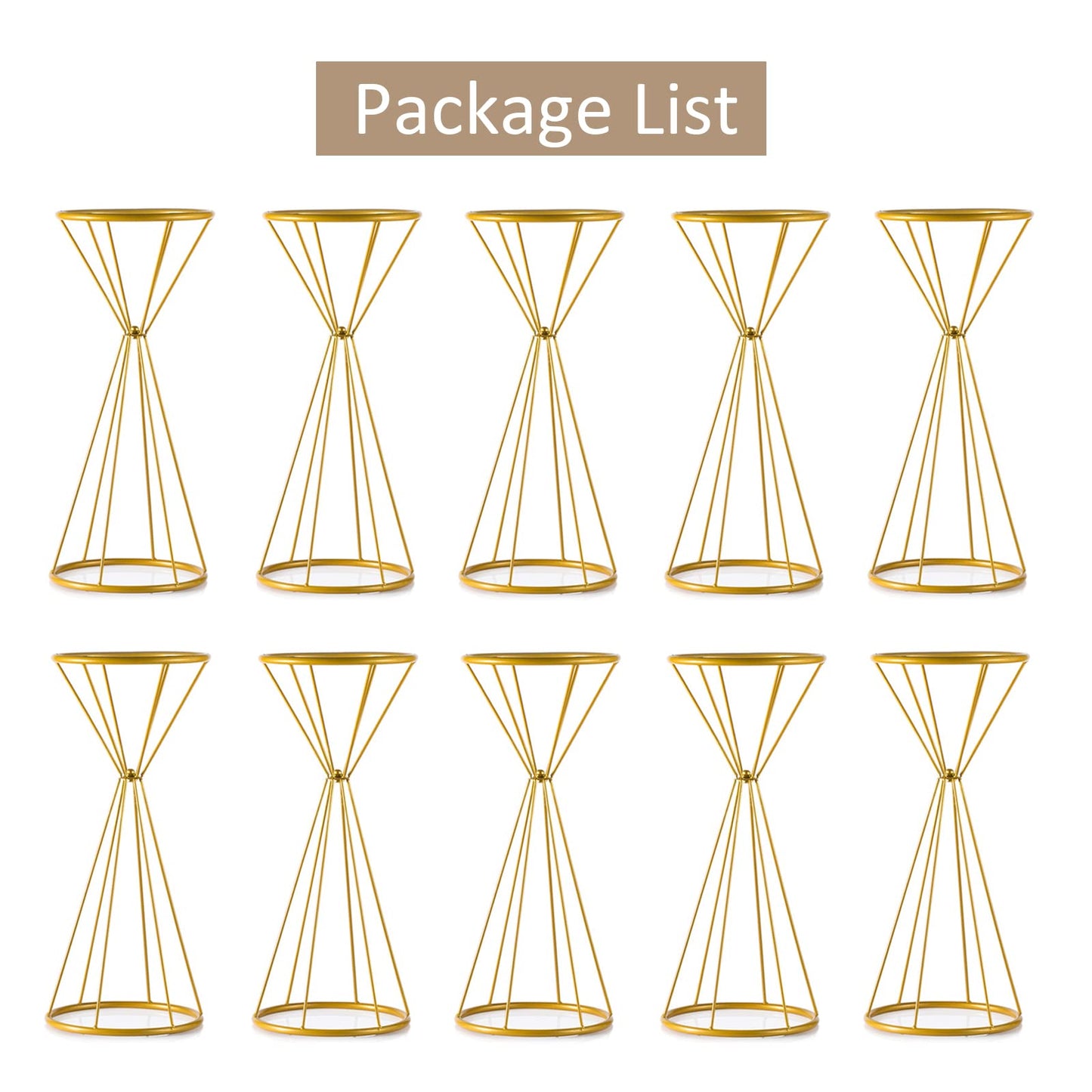 Gold Centerpieces for Table Wedding - Geometric Metal Flower Stands