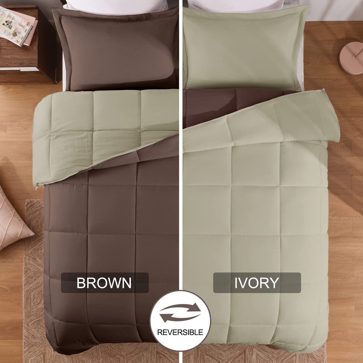 Fluffy Comforter Queen Set for All Seasons - Reversible Set