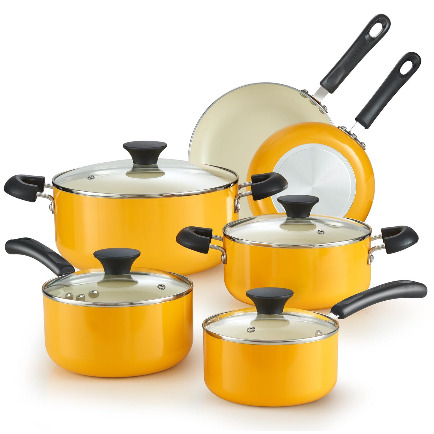 Pots and Pans Set Nonstick, 10-Piece Ceramic Kitchen Cookware Sets