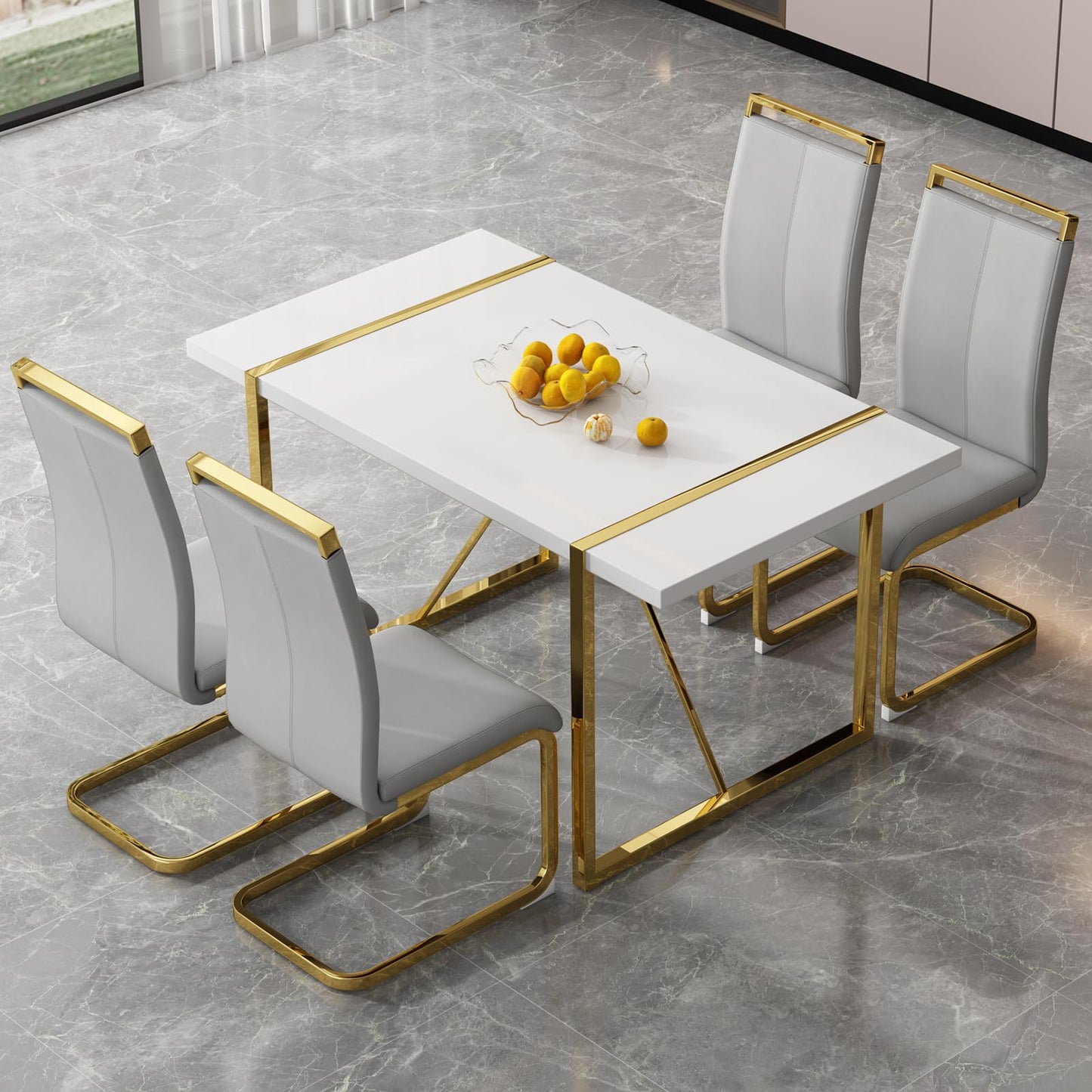 Dining Table Set for 4，5 Piece Dining Table Set