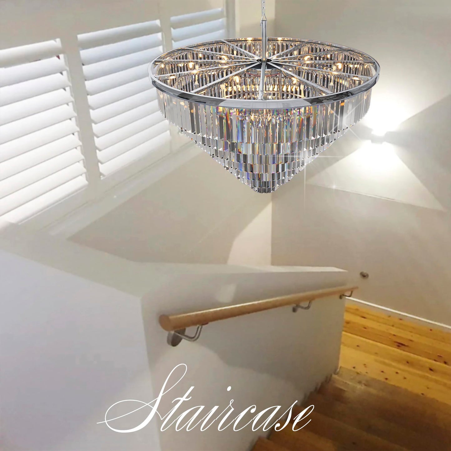 Luxury Smoke Crystal Chrome Chandelier, 8 Lights Pendant