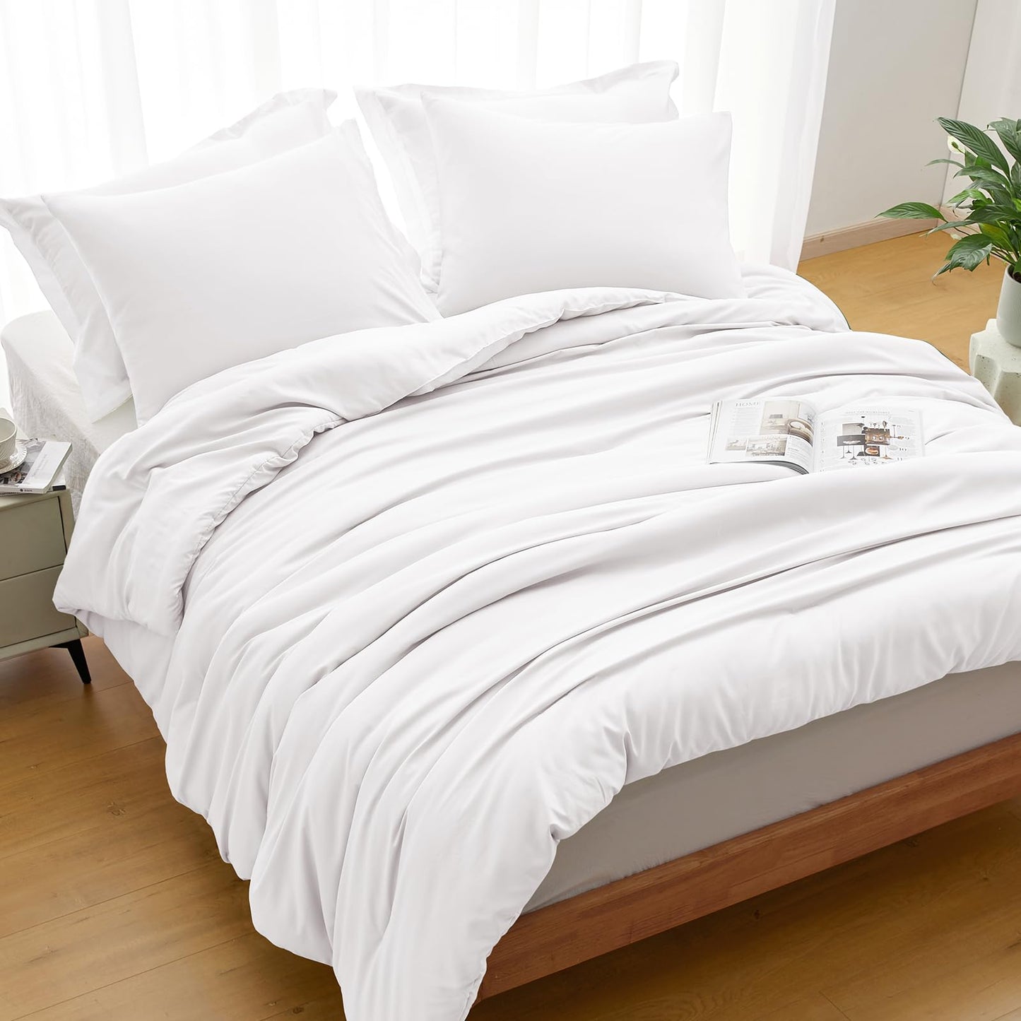 Lightweight Beige Comforter Set Queen Size, Fluffy Comforters