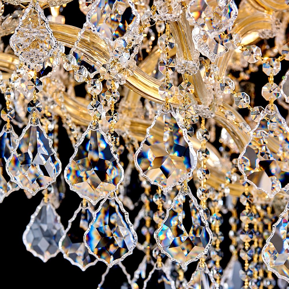 Large Gold Modern Crystal Chandelier Light Fixtures