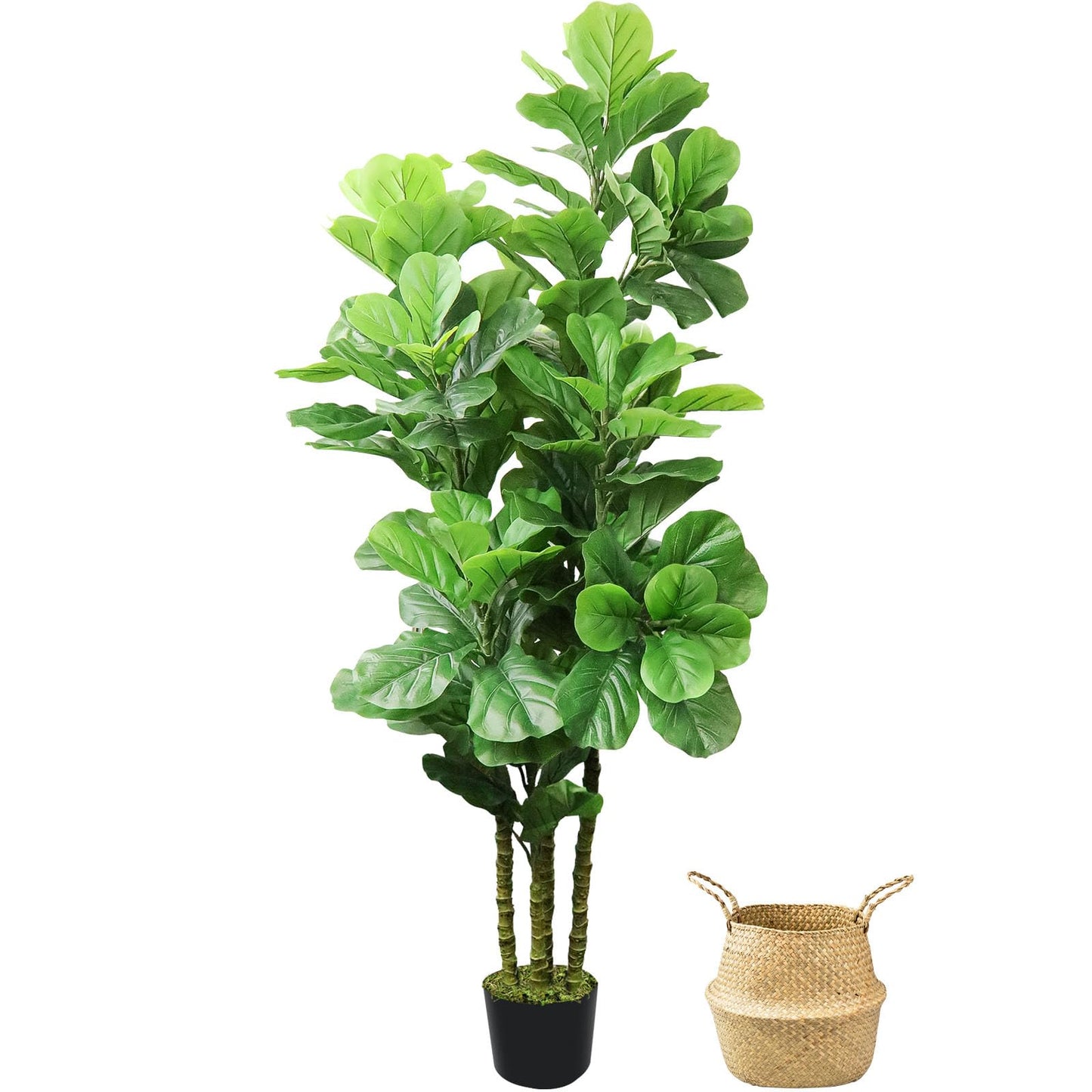 6ft  Artificial Fiddle Leaf Fig Tree Fake Tree Faux Plant