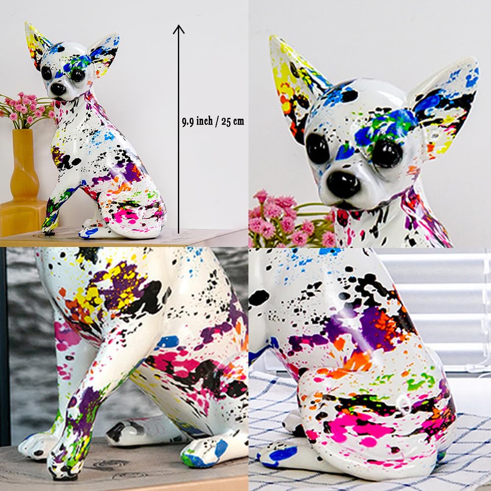 Graffiti French Bulldog Statue Sculpture Art Figurine Home Decoration