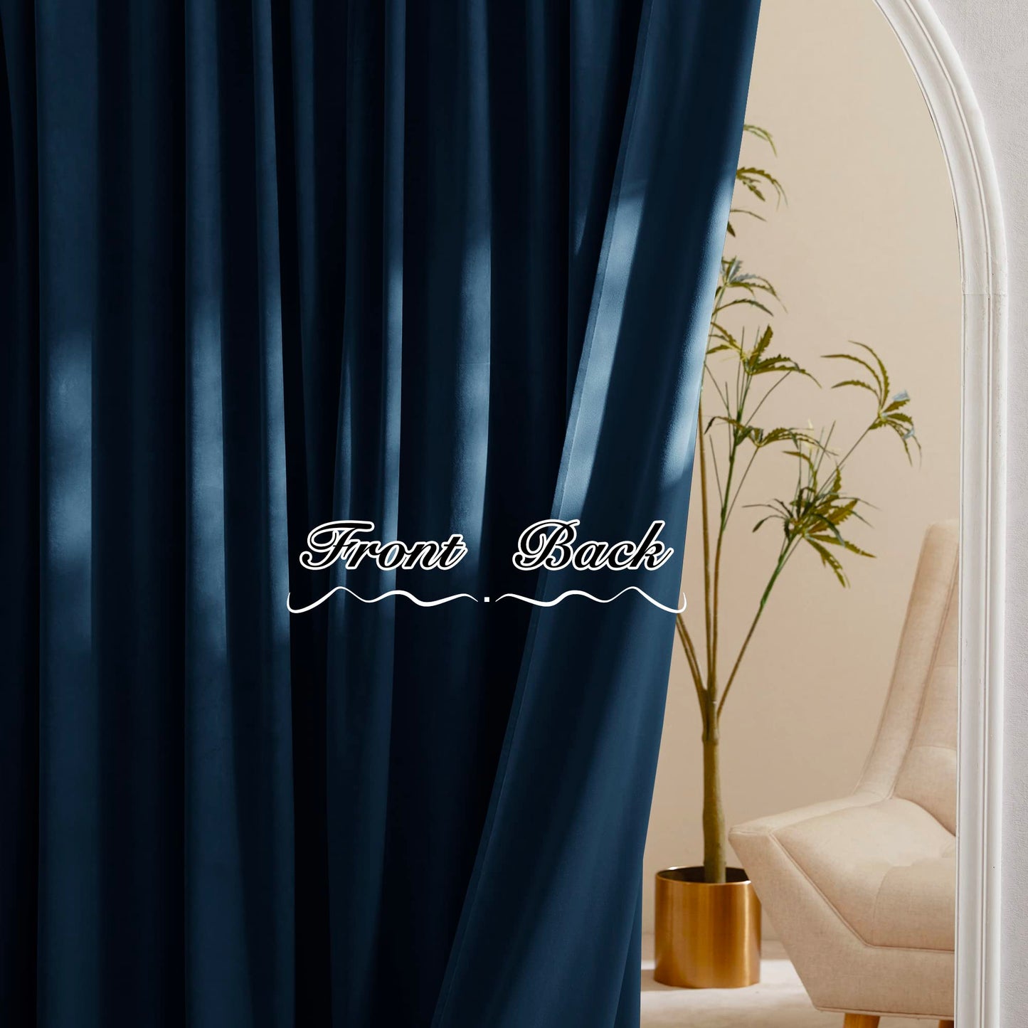 Velvet Curtains 96 inches - Soundproof Light Blocking Velvet Curtain