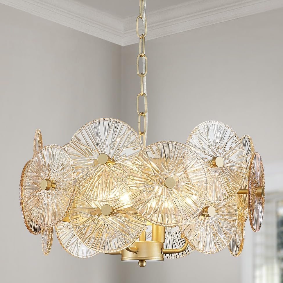 4 lights Modern Style Crystal Champagne Pendant Chandelier