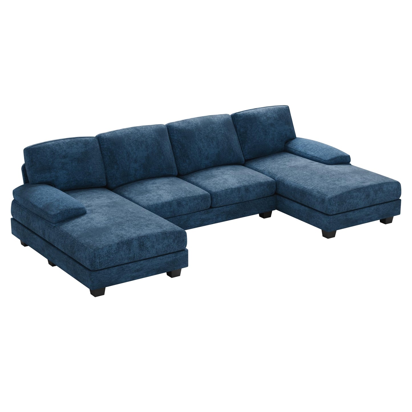 Convertible Sectional Sofa Couch, 4 Seat Sofa Set for Living Room