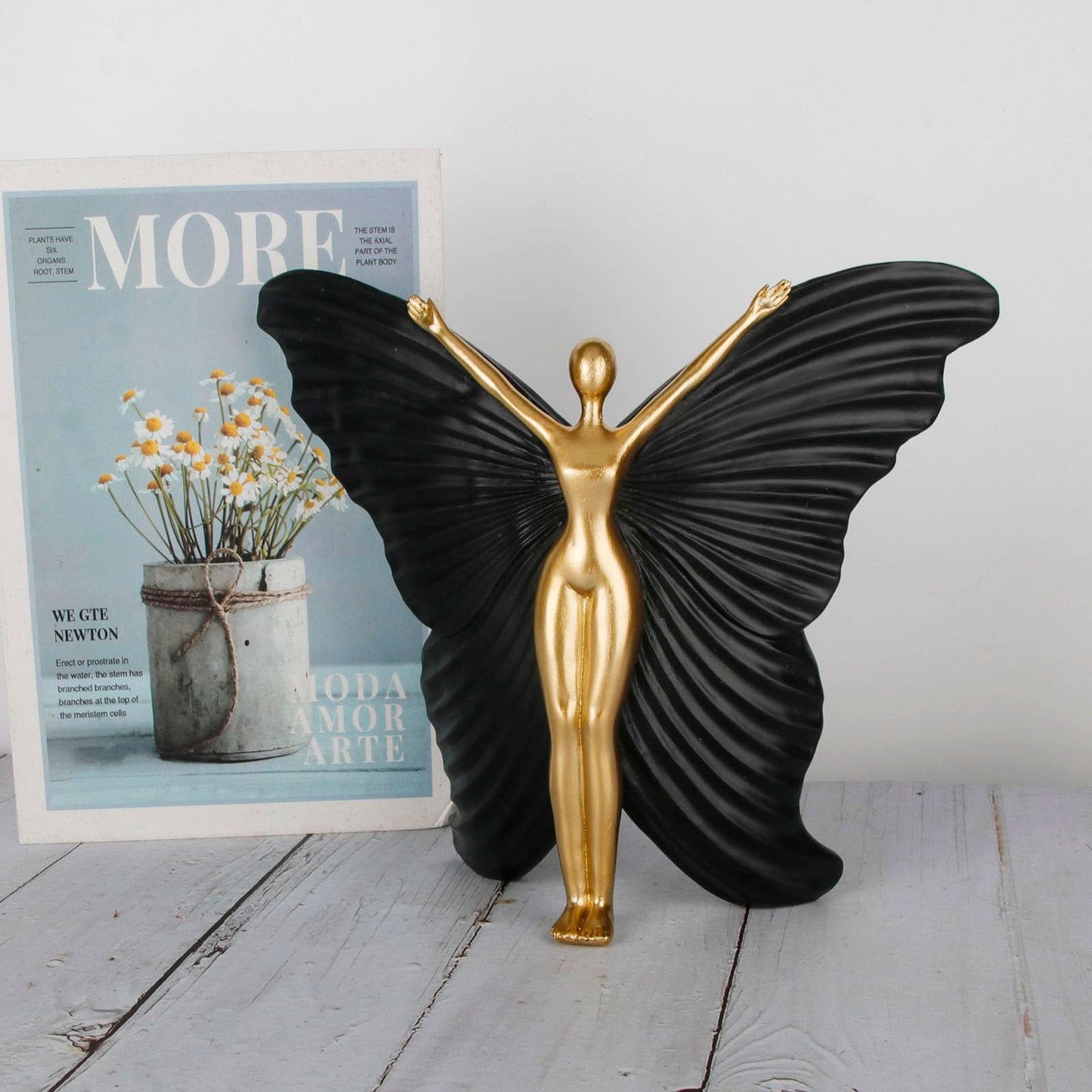 Black Fairy Statues and Figurines Indoor Table Decor - Abstract Modern Home Sculpture