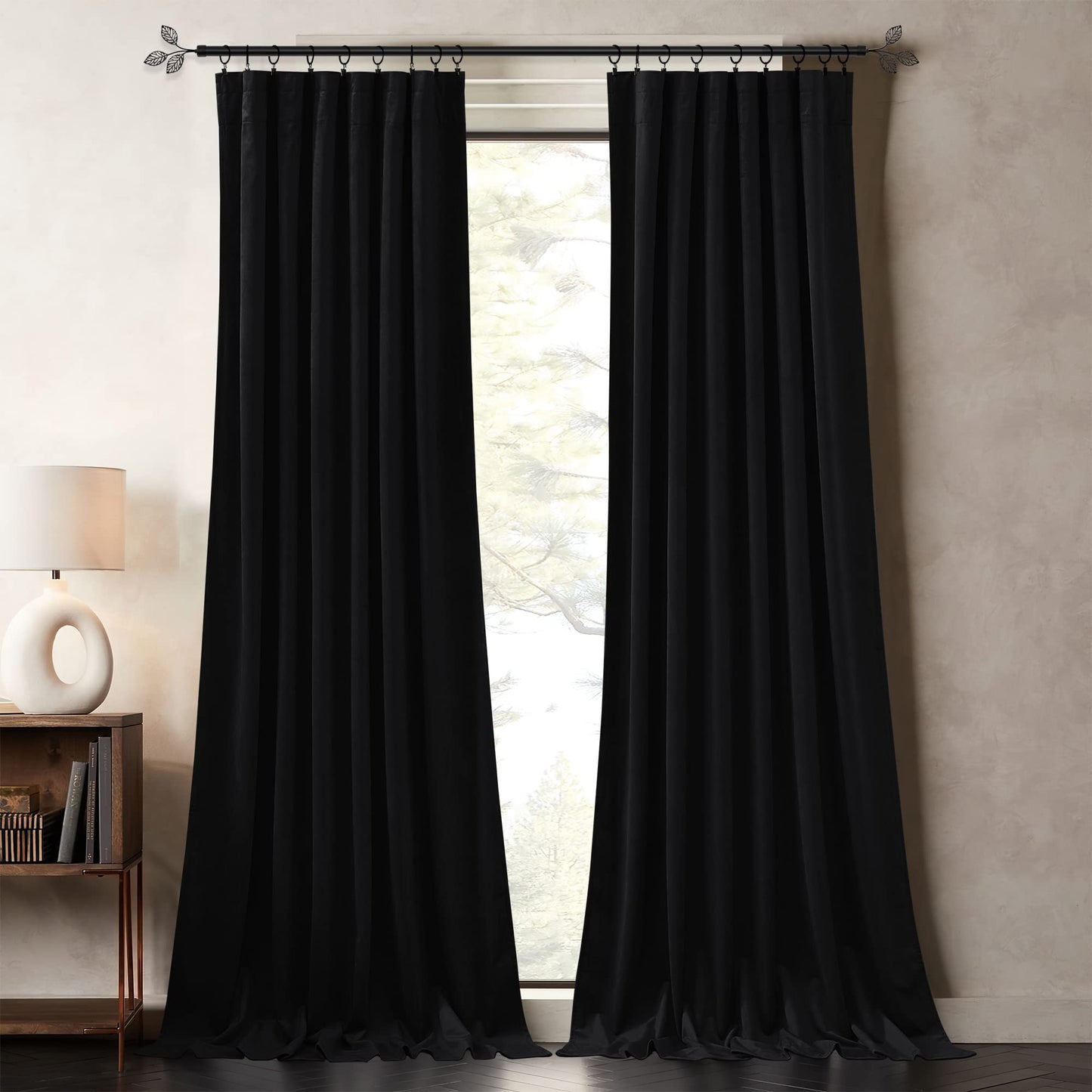 Velvet Curtains 96 inches - Soundproof Light Blocking Velvet Curtain