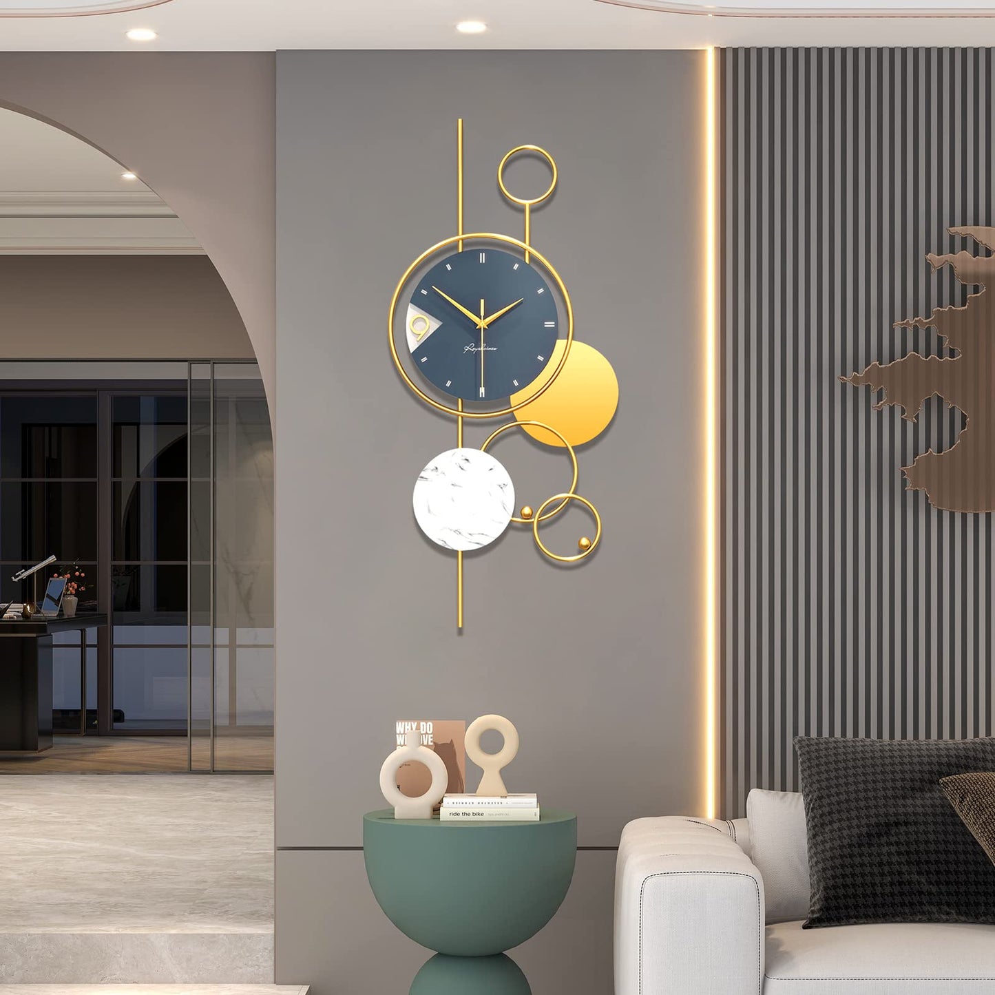 Large Silent Wall Clocks, Modern, Battery Operated, Non-Ticking