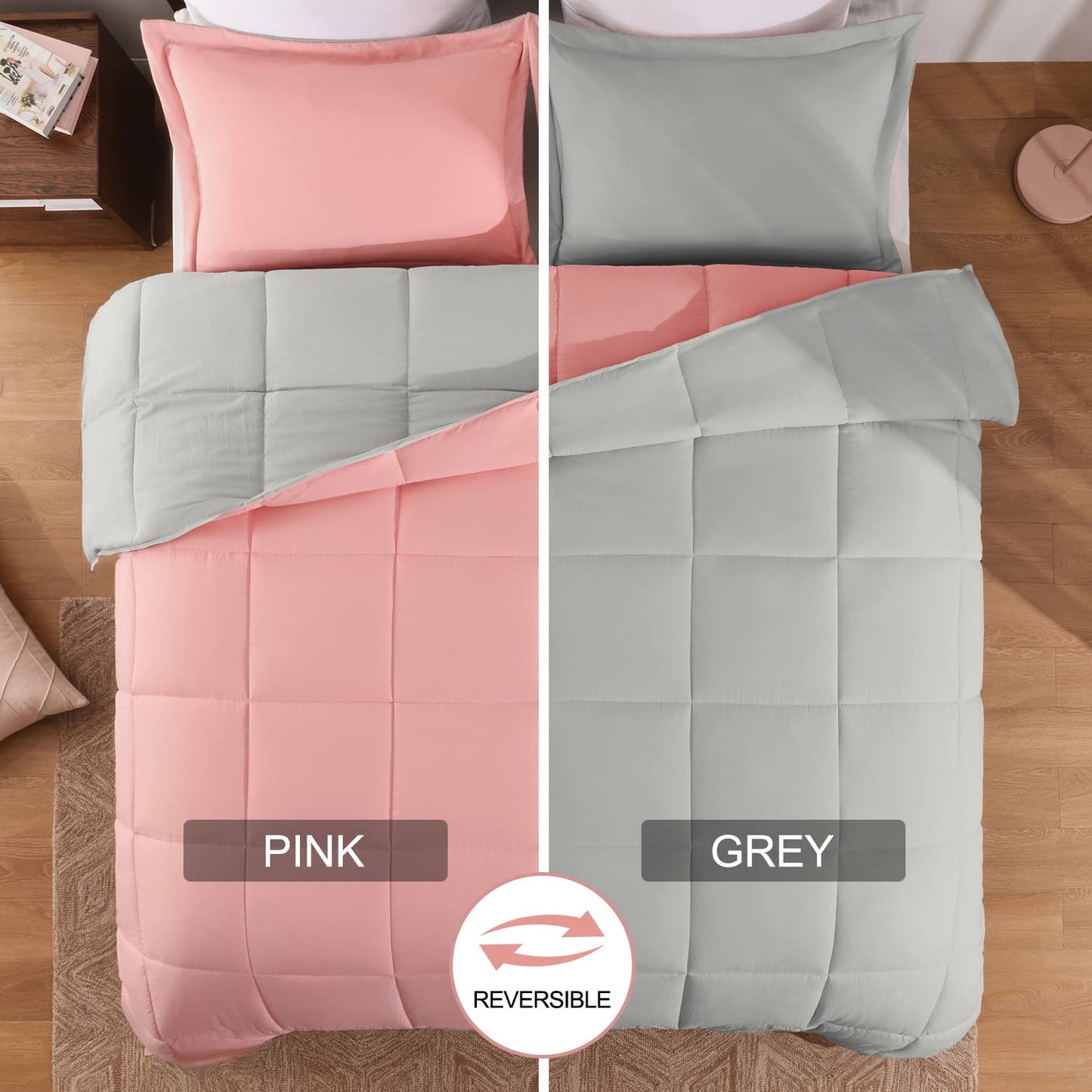 Fluffy Comforter Queen Set for All Seasons - Reversible Set