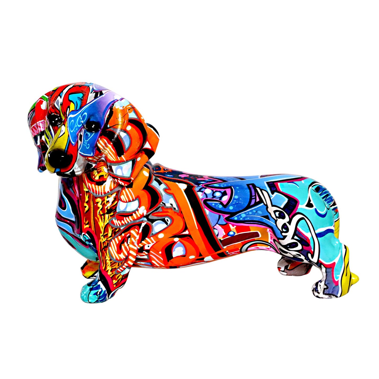 Graffiti French Bulldog Statue Sculpture Art Figurine Home Decoration