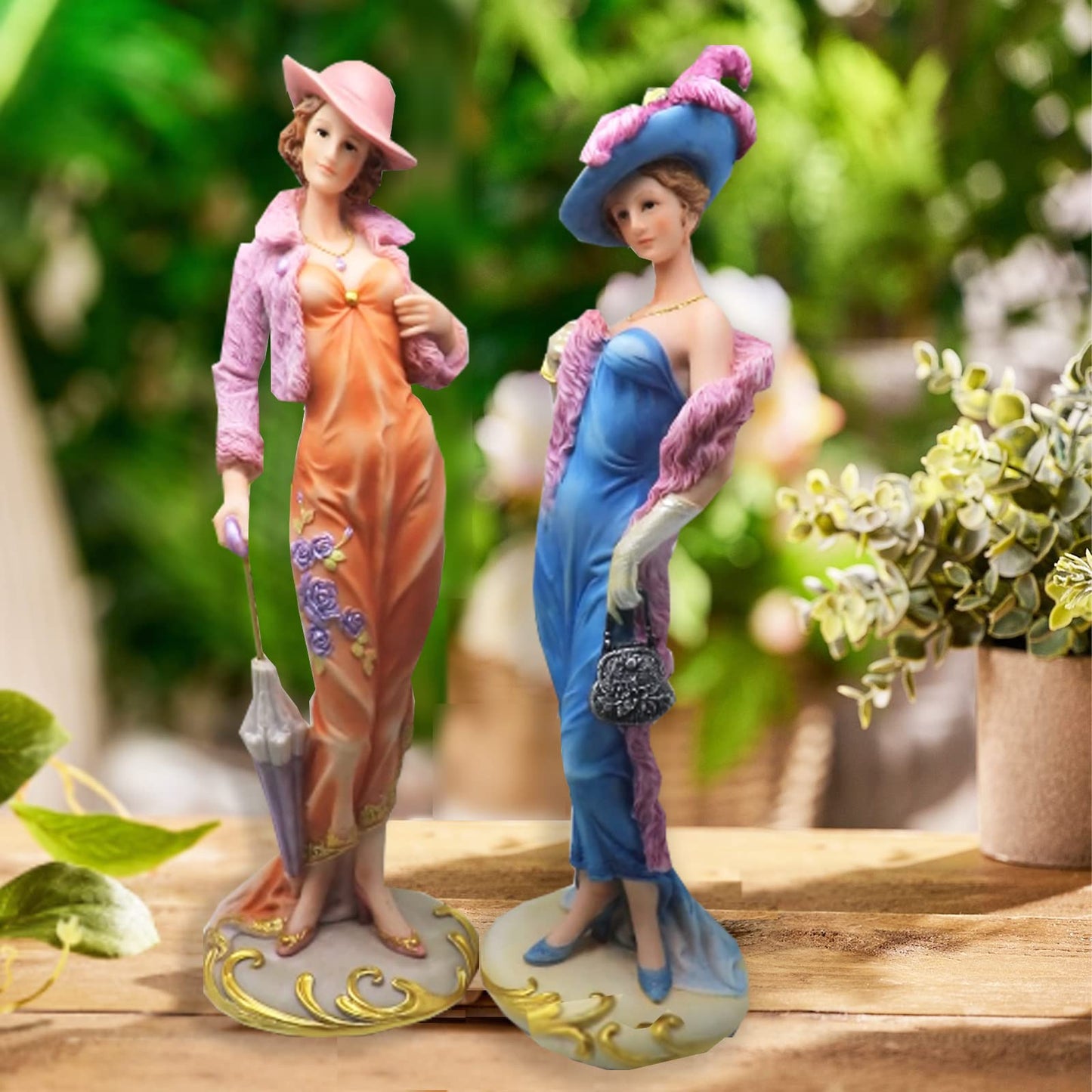 Collectible Figurines, Statues. Hand Painted Sculpture for Home Décor