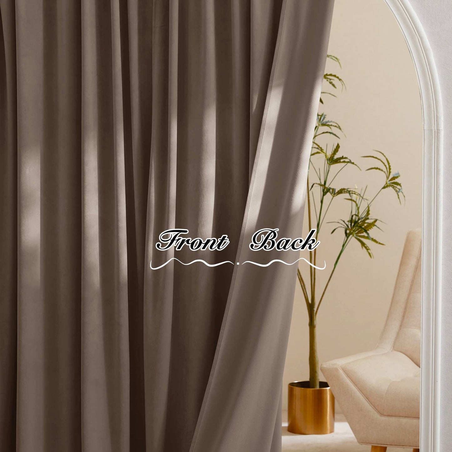 Velvet Curtains 96 inches - Soundproof Light Blocking Velvet Curtain