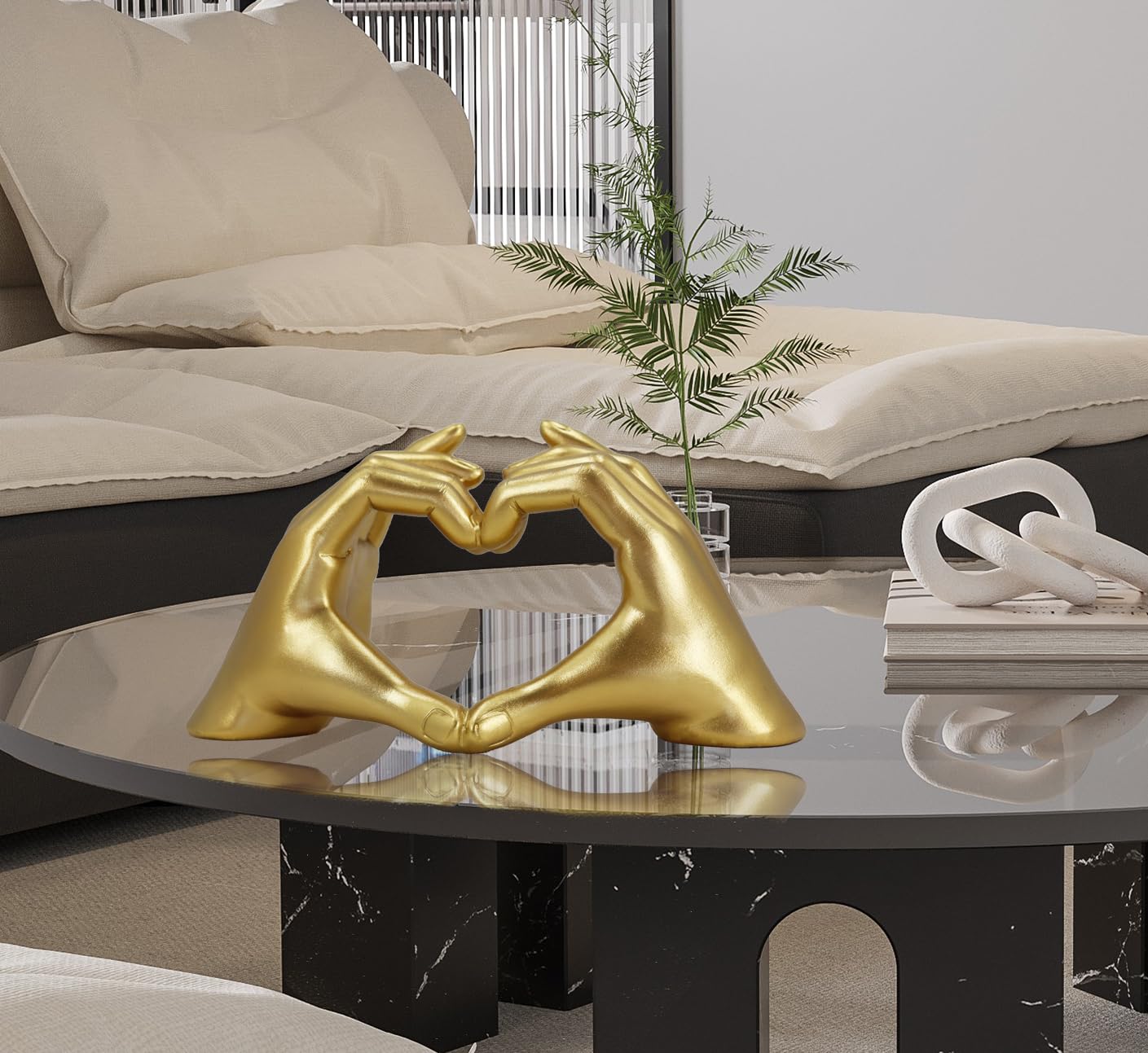 Heart Hands Sculpture Aesthetic Decor for Living Room