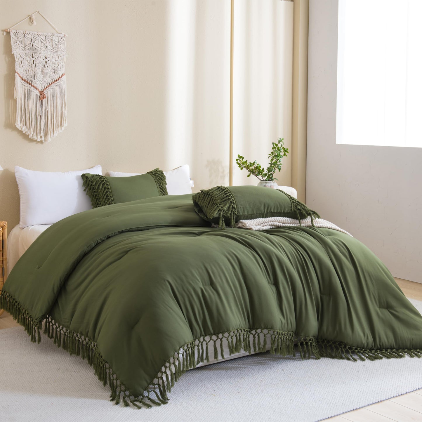 3 Pieces Boho Terracotta Lightweight Comforter Sets