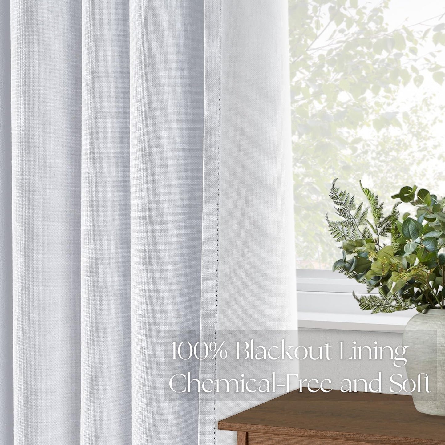 Pinch Pleated Curtains 96 Inch Long, 100% Blackout Thermal Insulated