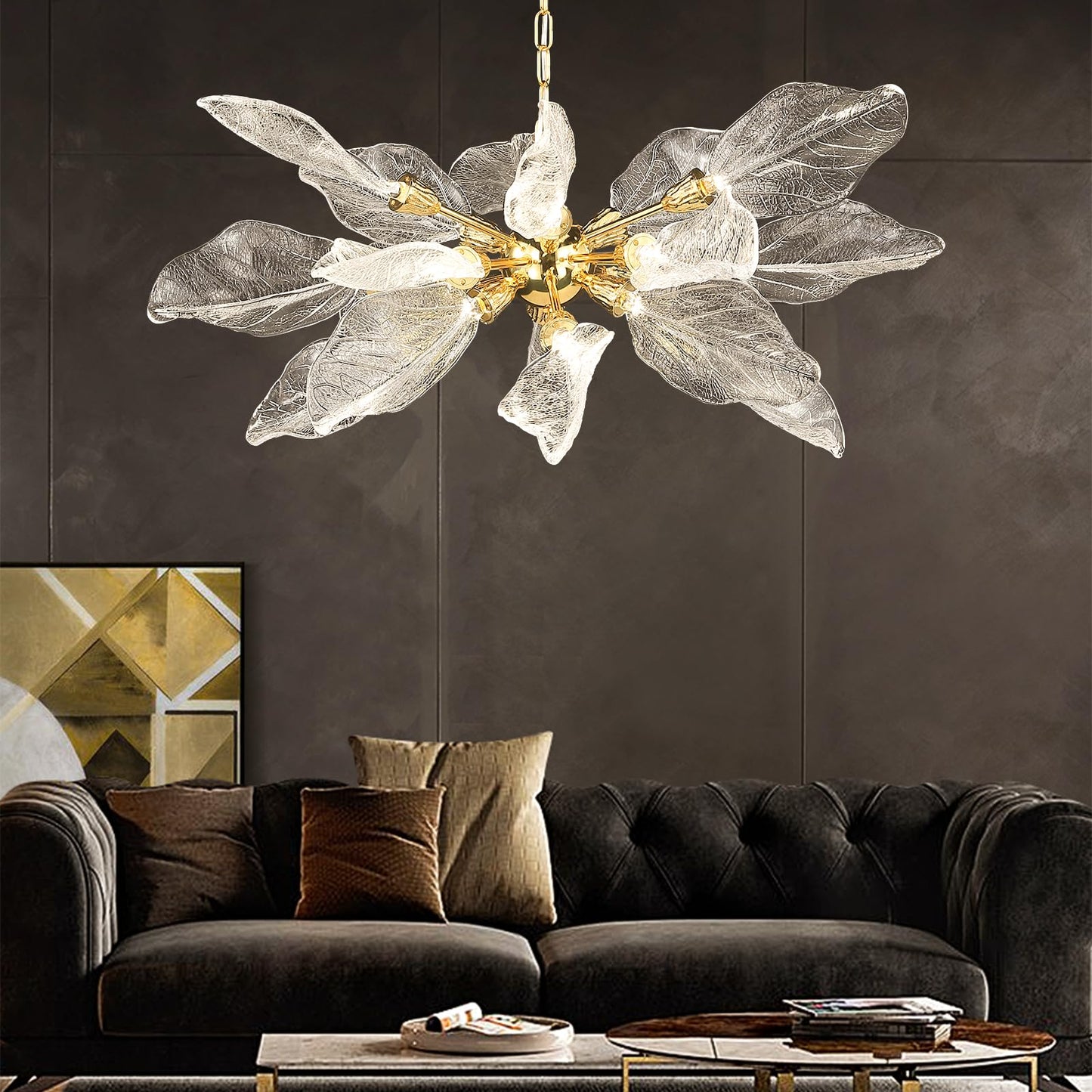 Leaf 39 inch Large Chandelier Dining Room Chandelier Over Table