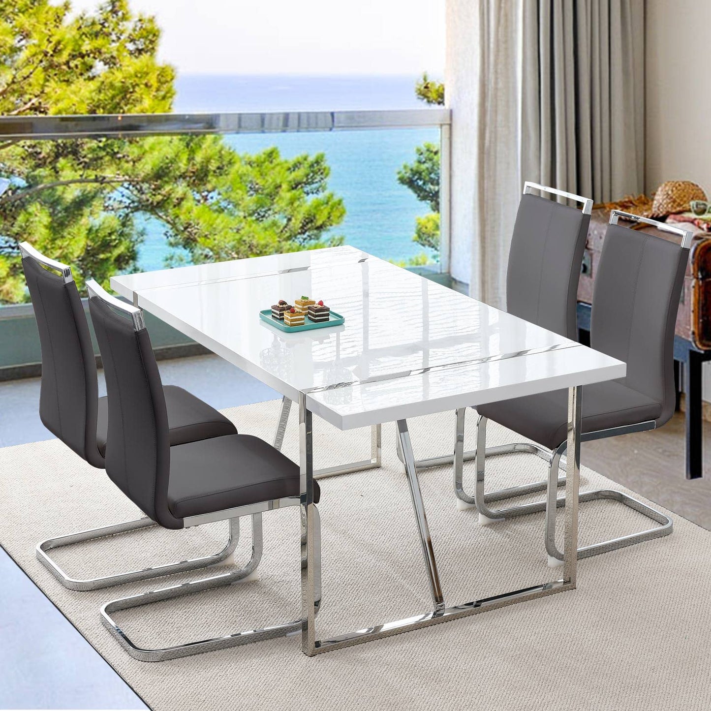 Dining Table Set for 4，5 Piece Dining Table Set