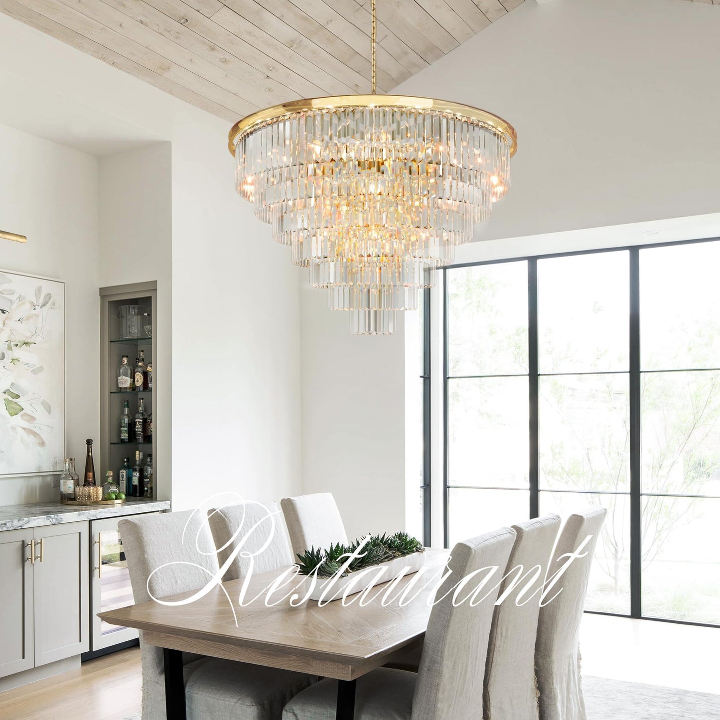 Luxury Smoke Crystal Chrome Chandelier, 8 Lights Pendant