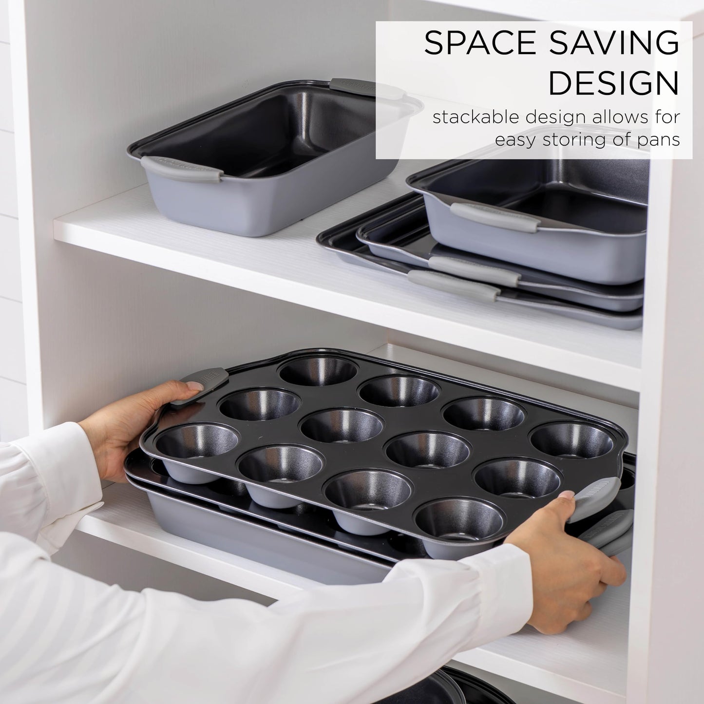 10-Piece Nonstick Stackable Bakeware Set - PFOA, PFOS, PTFE Free