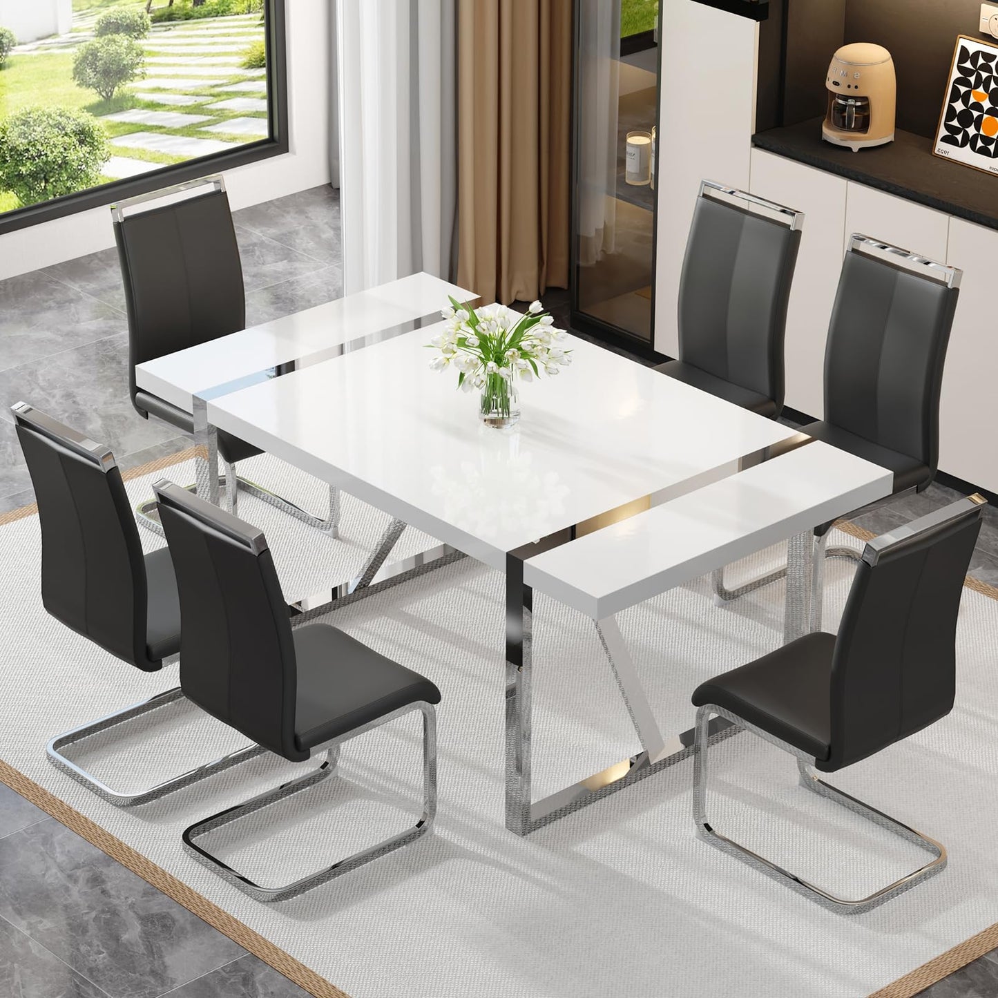 Dining Table Set for 4，5 Piece Dining Table Set