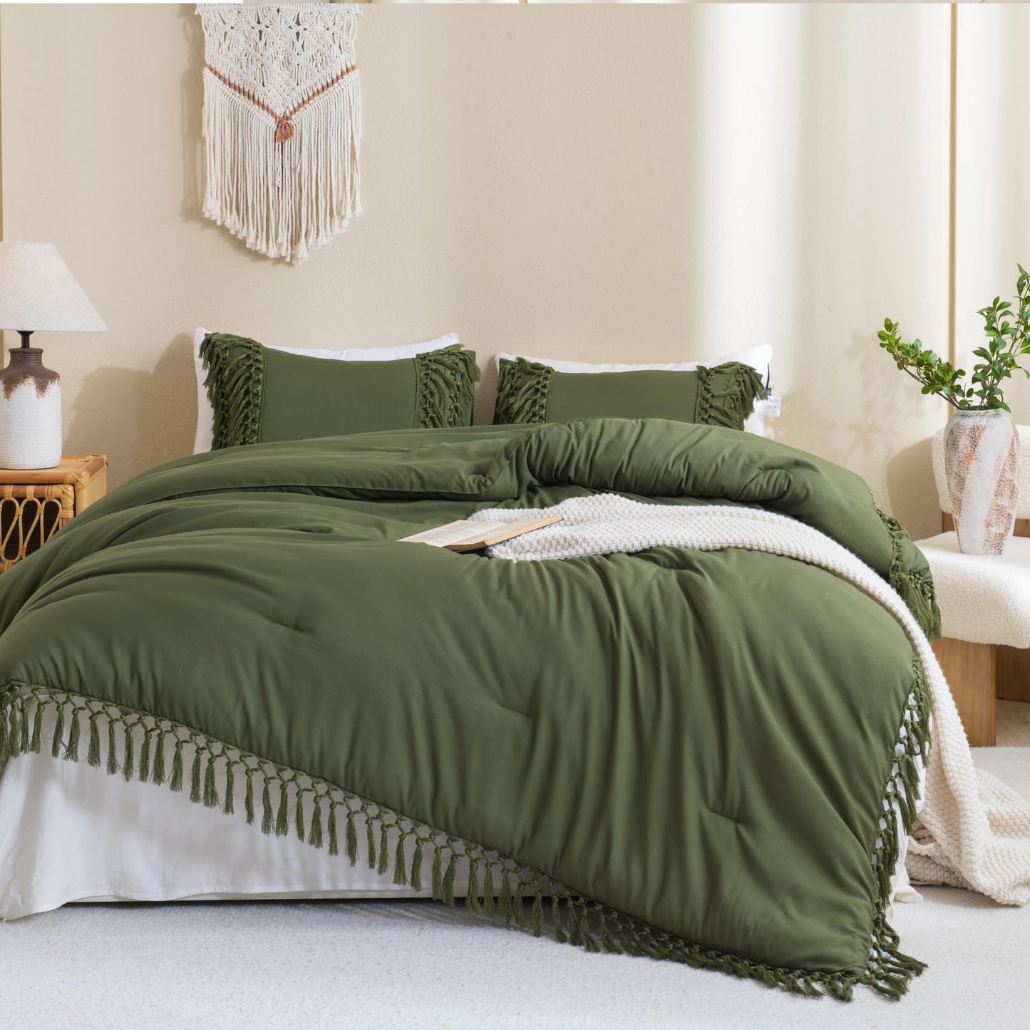 3 Pieces Boho Terracotta Lightweight Comforter Sets