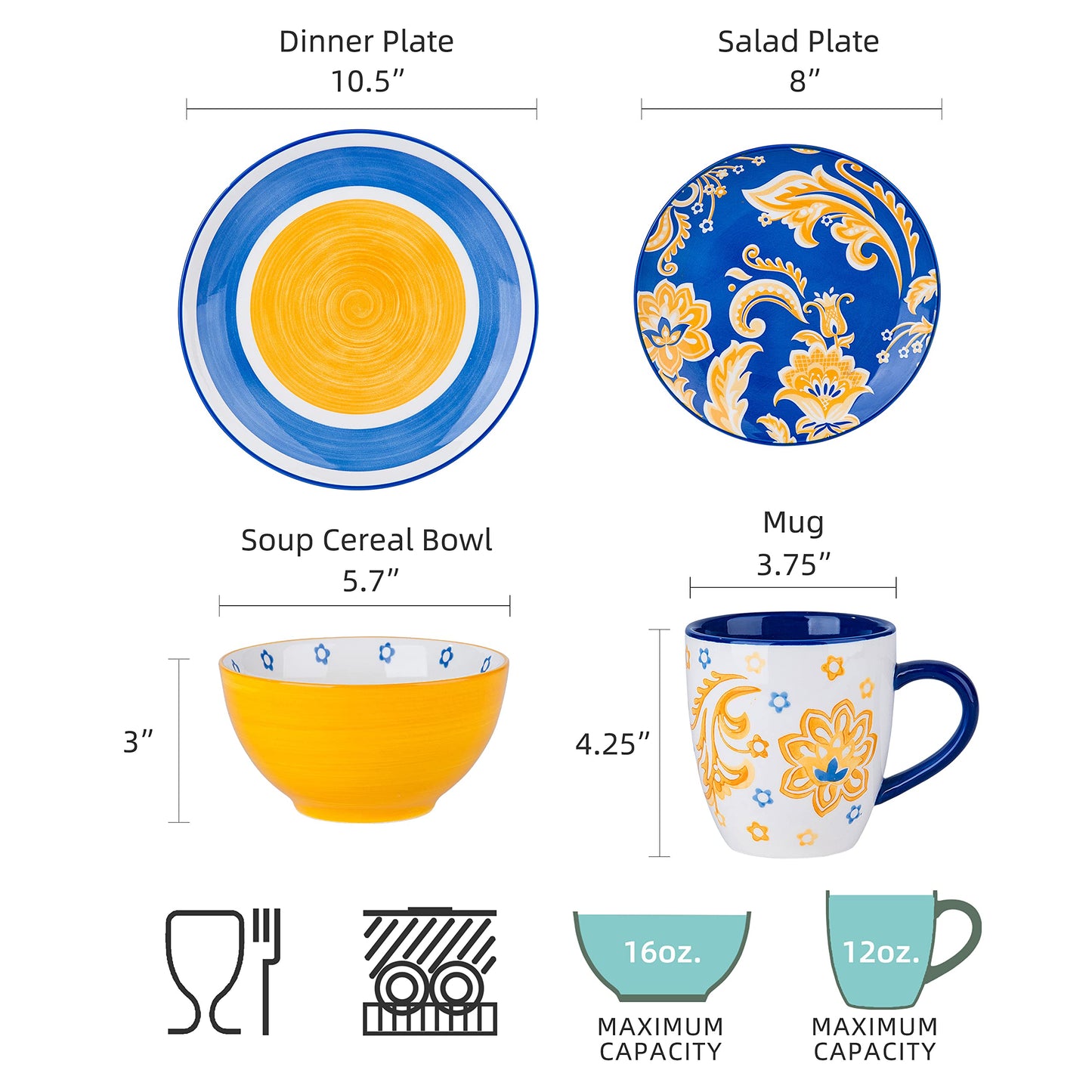 Hand-painted Pattern Dinnerware Sets