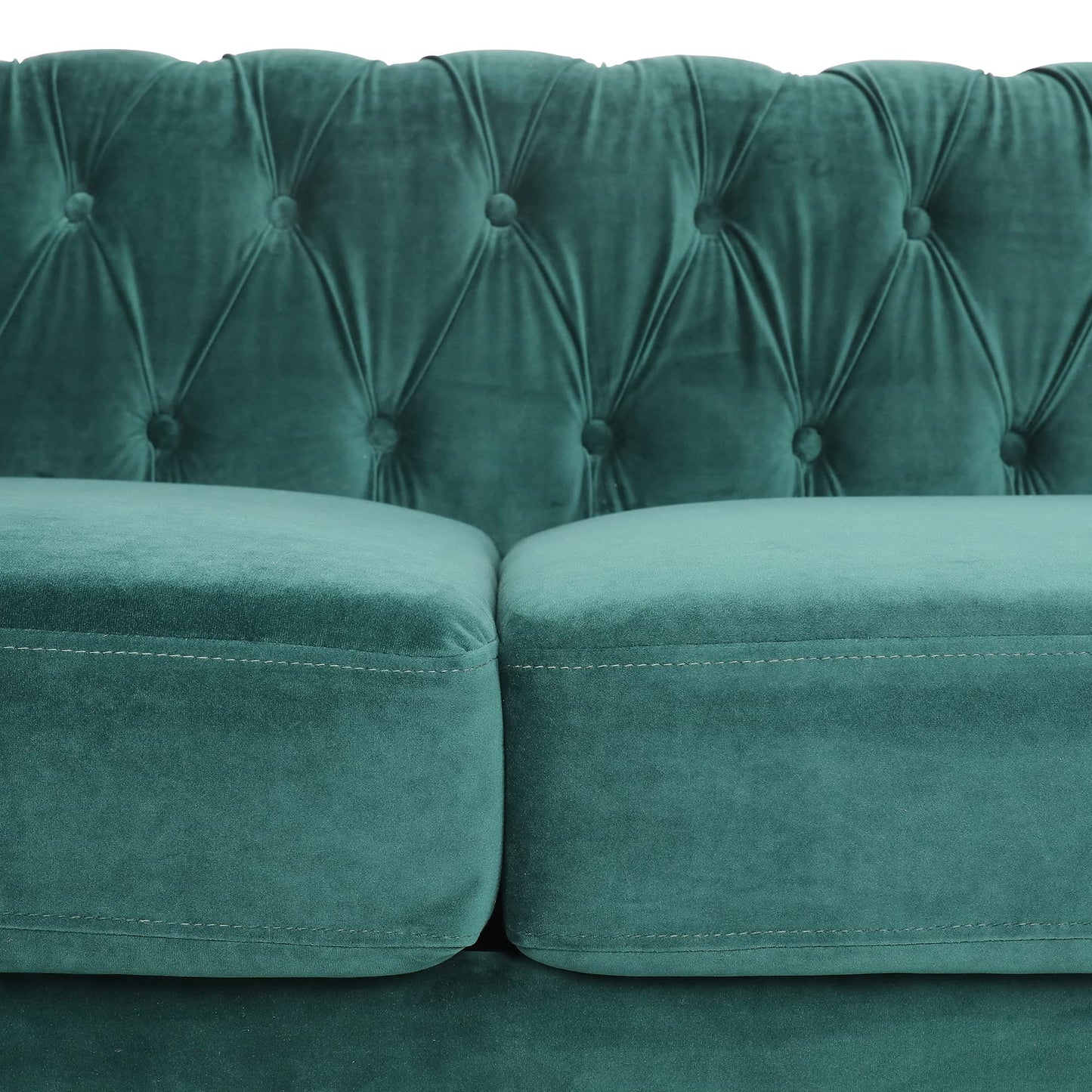 Velvet Chesterfield Sofa, 84 inch Modern Tufted 3 Seater Couch