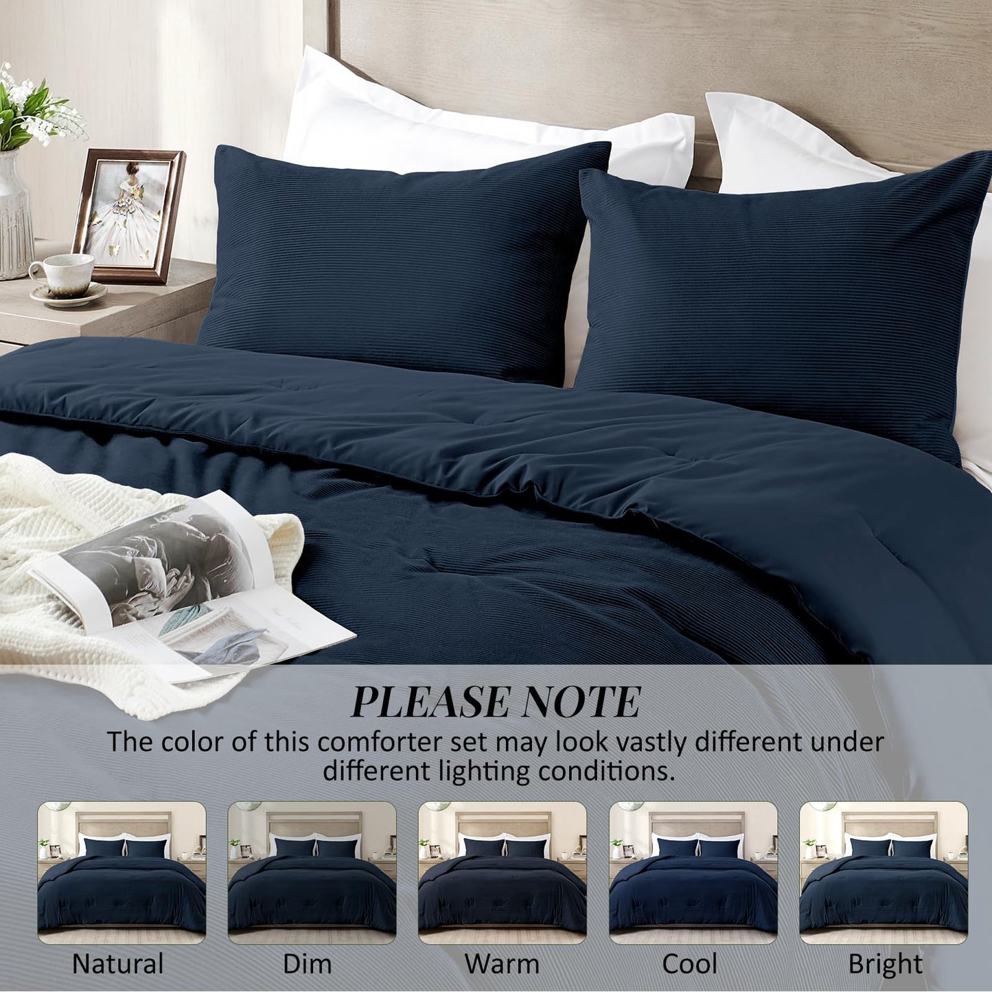 Luxury Fleece Sherpa Comforter Sets for Queen Bed, Soft and Warm Set