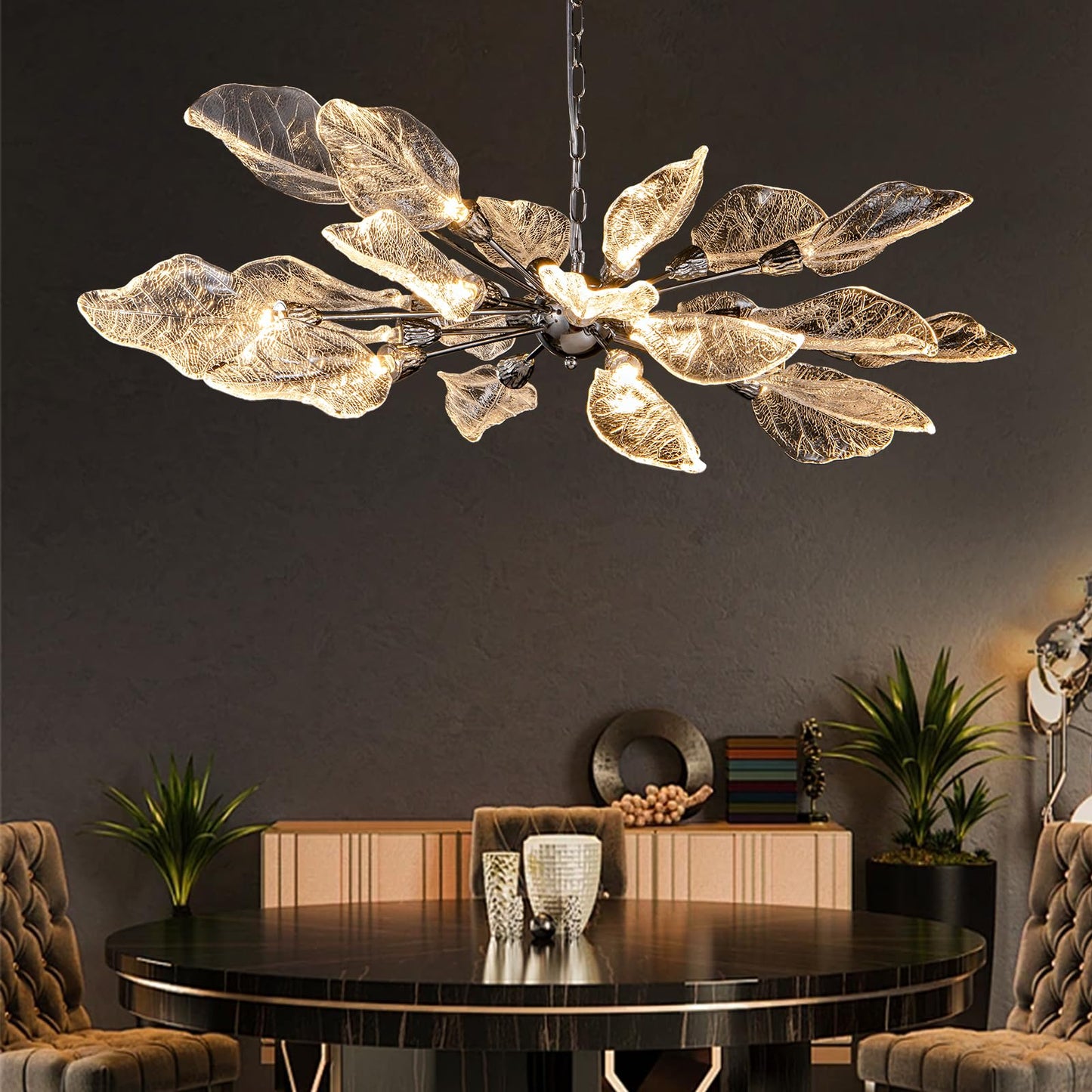 Leaf 39 inch Large Chandelier Dining Room Chandelier Over Table