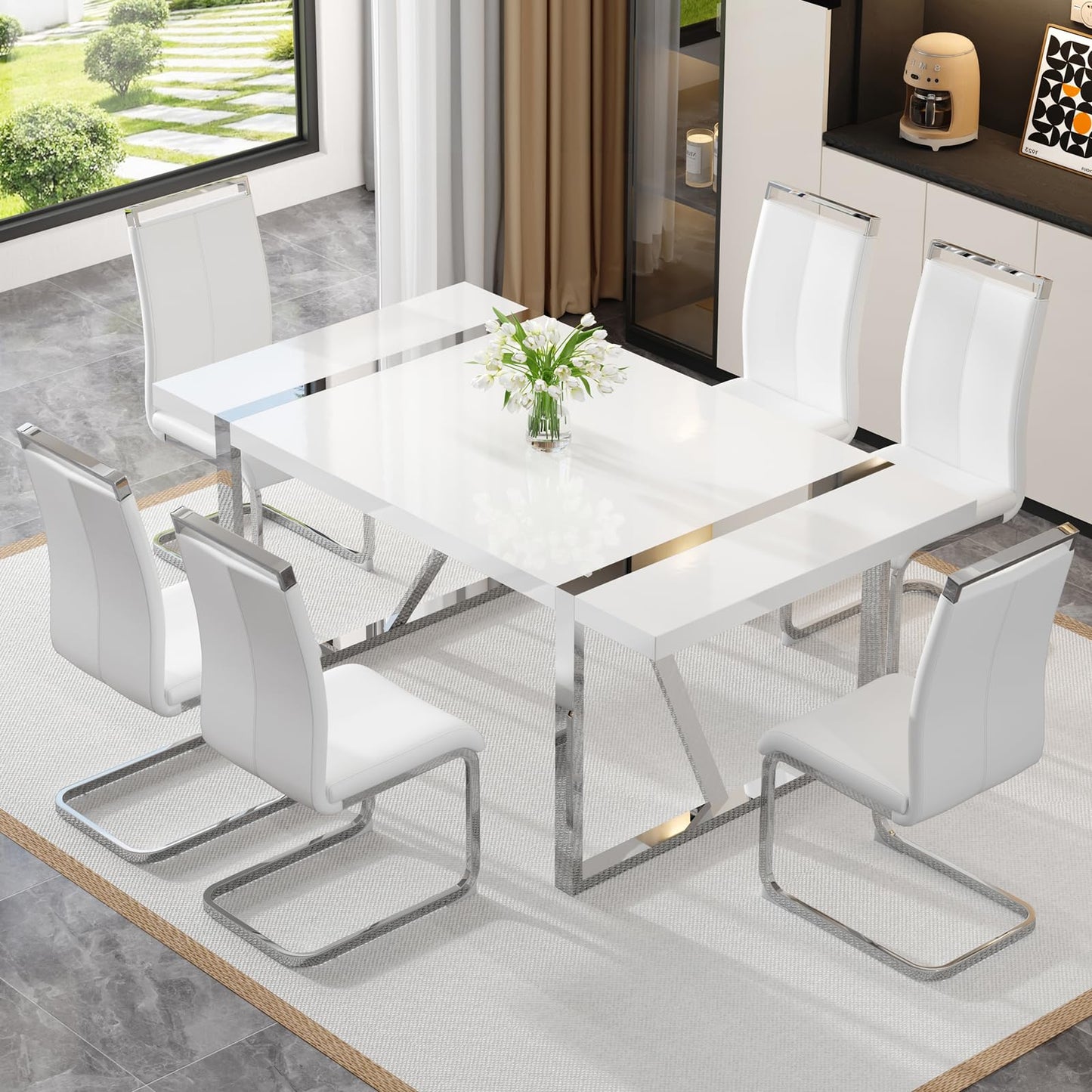 Dining Table Set for 4，5 Piece Dining Table Set