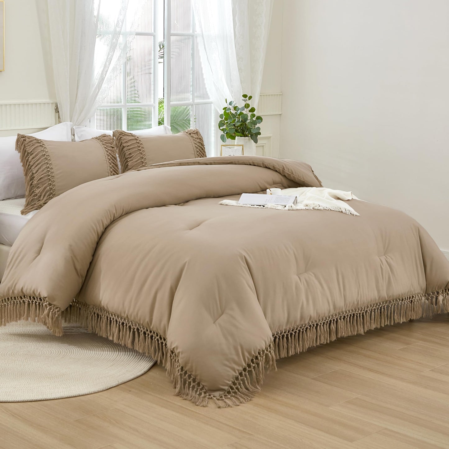 3 Pieces Boho Terracotta Lightweight Comforter Sets