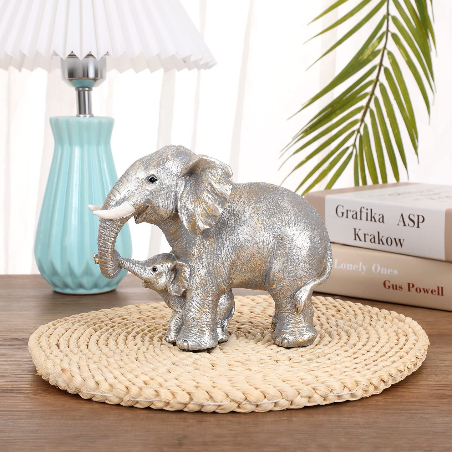 Silver Good Luck Elephant Decor The Elephant Protects The Baby